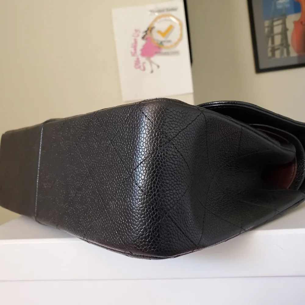 Chanel classic jumbo black caviar silver hw bag - Picture 9 of 12